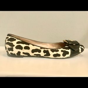 Giuseppe Zanotti Leopard Print Calf Hair Ballet Flats